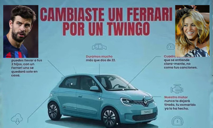 Renault risponde a Shakira e con ironia picchia duro: “Twingo non ti lascia come tuo marito”