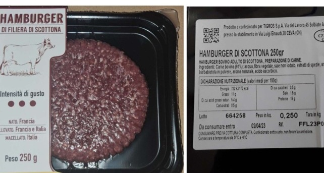 Sbagliano a mettere la scadenza un mese dopo: hamburger di scottona ritirati dal mercato