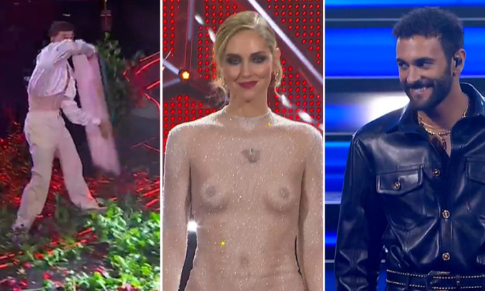 Sanremo 2023, prima serata: Mengoni stacca tutti, Blanco spacca tutto, Ferragni nude-look