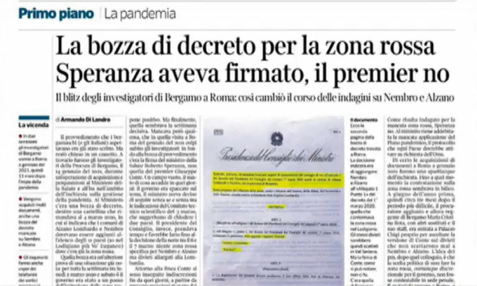 Inchiesta Covid: spunta il decreto di Speranza che Conte non firmò