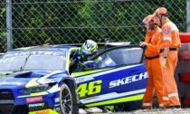 Le foto dell'incidente di Valentino Rossi a Monza