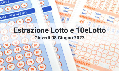 Lotto e 10eLotto, numeri vincenti di oggi Giovedì 08 Giugno 2023