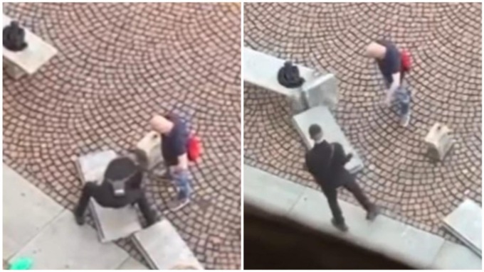 Dopo aver fatto serata sfasciano le panchine in pietra in centro a Torino: è caccia ai vandali