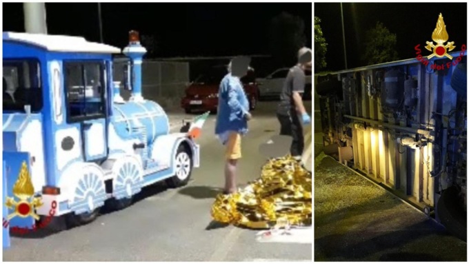 Trenino turistico ribaltato, l’autista confessa: “Manovre azzardate per far divertire i passeggeri”
