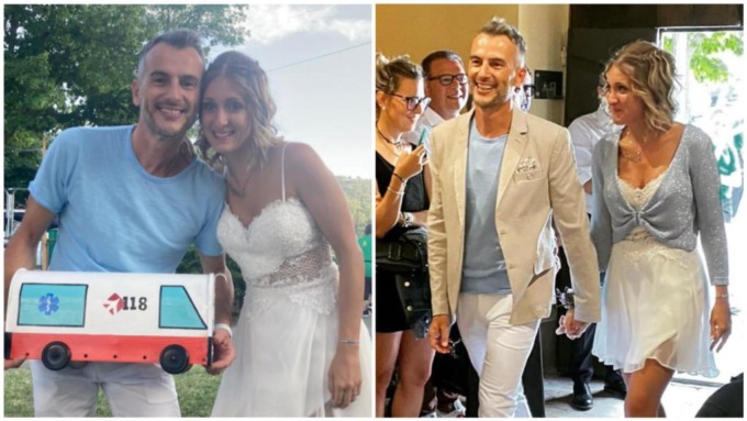 Ha un infarto durante un matrimonio, gli sposi sono medico e infermiere e lo salvano