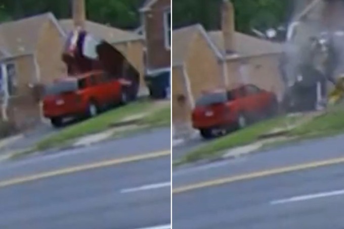 L’auto vola a tutta velocità dentro casa e sfiora un bambino di tre anni: l’incredibile video