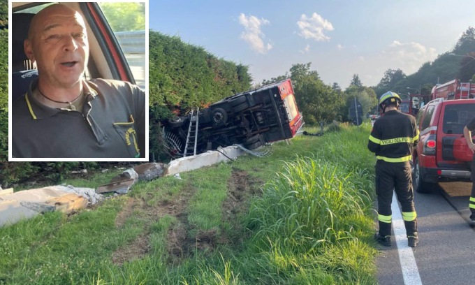 Fuori strada con l’autopompa, Vigile del fuoco muore mentre va a spegnere un incendio