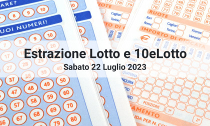 Estrazioni numeri Lotto e 10eLotto di oggi Sabato 22 Luglio 2023