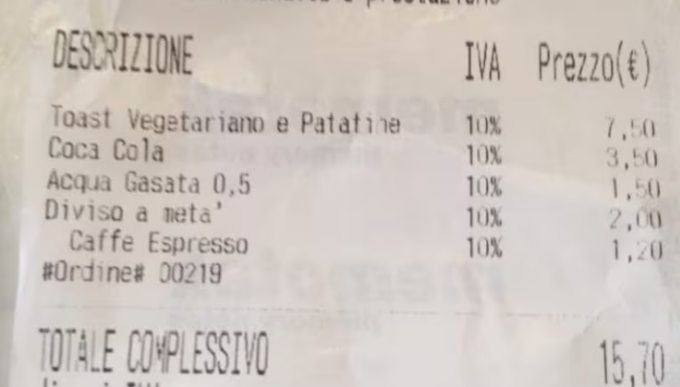Due euro in più per far tagliare il toast a metà: bar nella bufera dopo la recensione su TripAdvisor