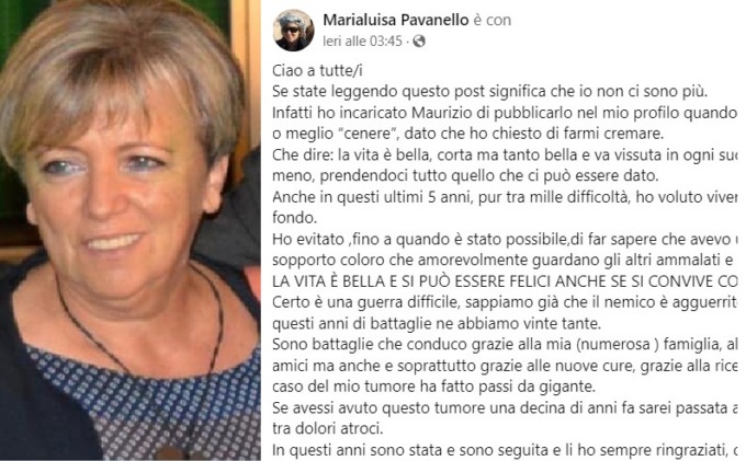 Uccisa da un tumore, incarica il marito di scrivere la sua lettera d’addio: “La vita è corta, ma bella”