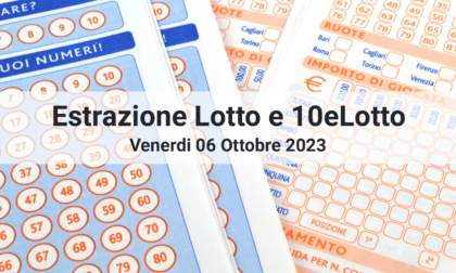 I numeri estratti oggi Venerdì 06 Ottobre 2023 per Lotto e 10eLotto