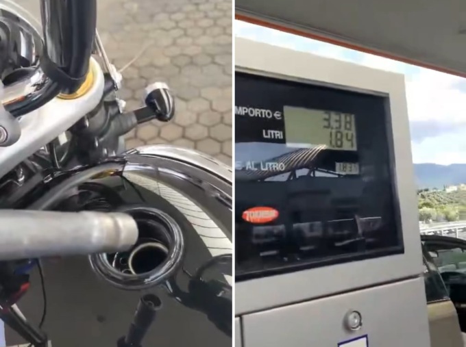 Il display registra i litri erogati ma la benzina non esce, l’incredibile video al distributore di benzina