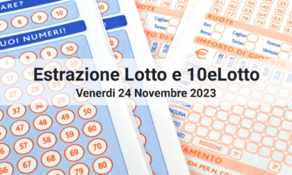 I numeri estratti oggi Venerdì 24 Novembre 2023 per Lotto e 10eLotto