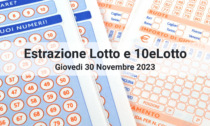 I numeri estratti oggi Giovedì 30 Novembre 2023 per Lotto e 10eLotto