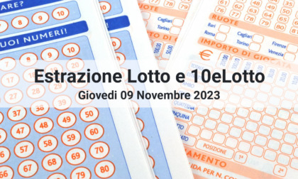 Estrazioni numeri Lotto e 10eLotto di oggi Giovedì 09 Novembre 2023