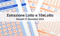 Estrazioni numeri Lotto e 10eLotto di oggi Giovedì 21 Dicembre 2023