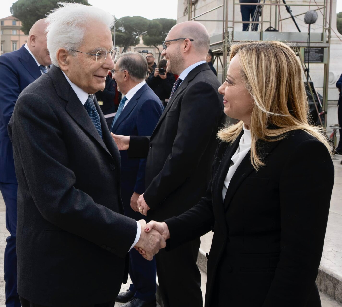 Giorgia Meloni con il presidente Mattarella