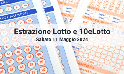I numeri estratti oggi Sabato 11 Maggio 2024 per Lotto e 10eLotto
