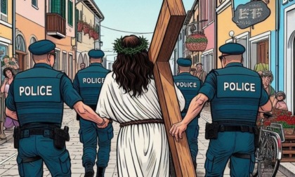 Per l'addio al celibato si traveste da Gesù: gli fanno una multa di 200 euro e gli sequestrano... la croce