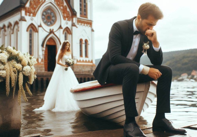 Lo sposo si sente male per il caldo mentre raggiunge la chiesa in barca, ma questo matrimonio “s’aveva da fare”