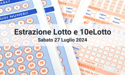 Lotto e 10eLotto, numeri vincenti di oggi Sabato 27 Luglio 2024