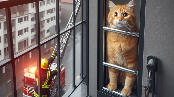 Vanno in vacanza e chiudono il gatto sul balcone: liberato dai Vigili del fuoco