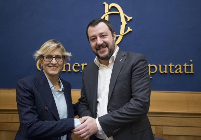 Giulia Bongiorno con Matteo Salvini