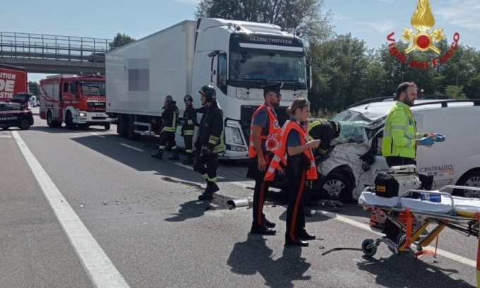 oppeano furgone contromano incidente mortale tir transpolesana