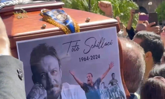 Bergomi ai funerali di Totò Schillaci a Palermo: “È stato l’eroe di tutti noi”