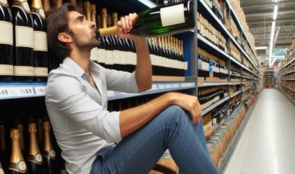 Entra in una gastronomia e di nascosto si scola quattro bottiglie di champagne