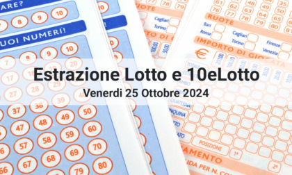 Estrazioni numeri Lotto e 10eLotto di oggi Venerdì 25 Ottobre 2024