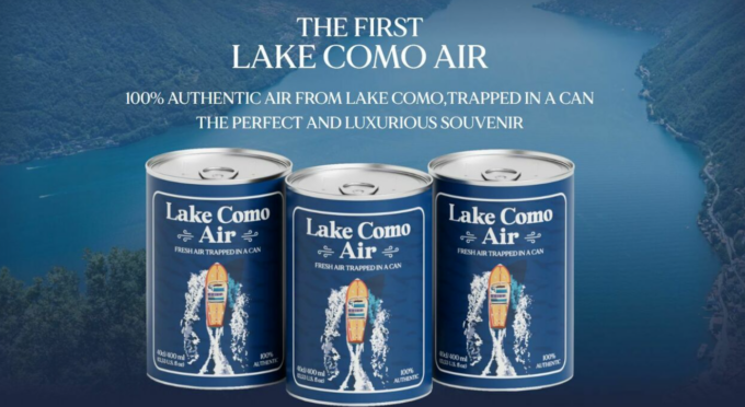 L’aria del lago di Como in vendita… in lattina a 10 euro