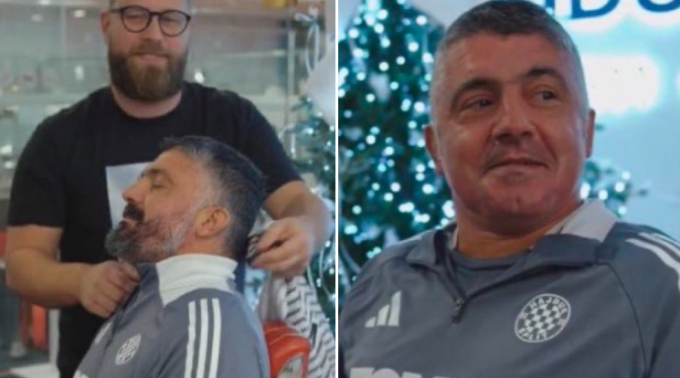 Gattuso che si rade la barba (dopo 22 anni) per beneficenza è viralissimo, oltre che irriconoscibile