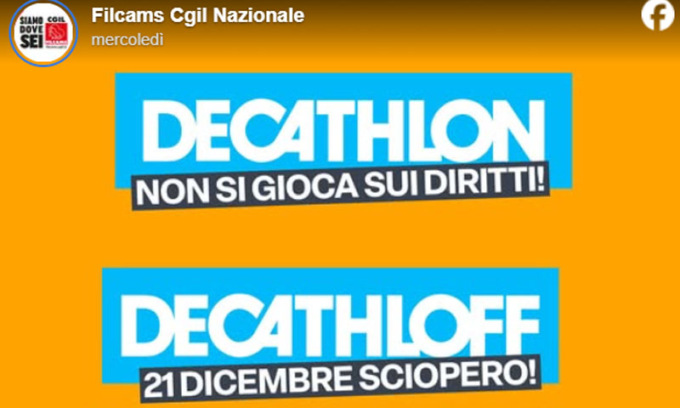 Decathlon e ultimi regali, fate attenzione: oggi sciopero in tutti i negozi d’Italia