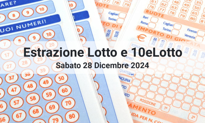 I numeri estratti oggi Sabato 28 Dicembre 2024 per Lotto e 10eLotto