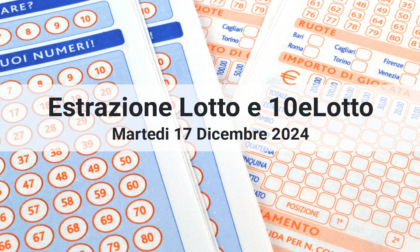 Estrazioni numeri Lotto e 10eLotto di oggi Martedì 17 Dicembre 2024