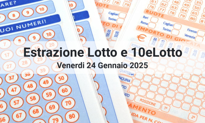 Estrazioni numeri Lotto e 10eLotto di oggi Venerdì 24 Gennaio 2025