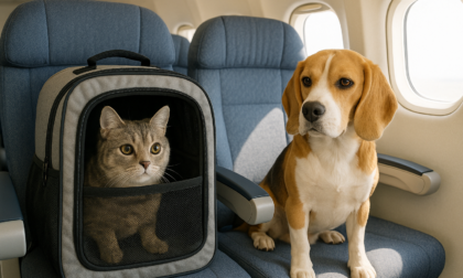 Cani e gatti potranno viaggiare in aereo in cabina (pure sul sedile)