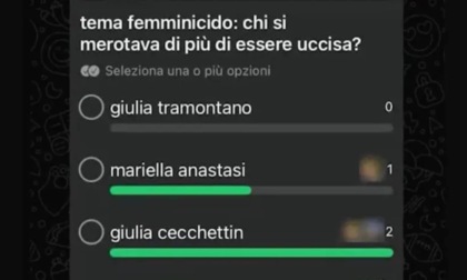 "Chi meritava di più di essere uccisa tra Giulia Cecchettin, Mariella Anastasi e Giulia Tramontano?". La chat shock in una scuola