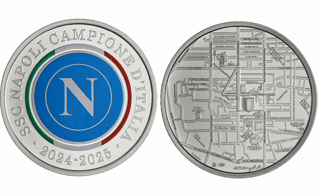 Napoli campione d’Italia: arriva la medaglia ufficiale della Zecca di Stato