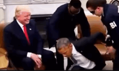 Trump pubblica un video fake in cui Obama viene arrestato nello Studio Ovale (mentre lui se la ride)