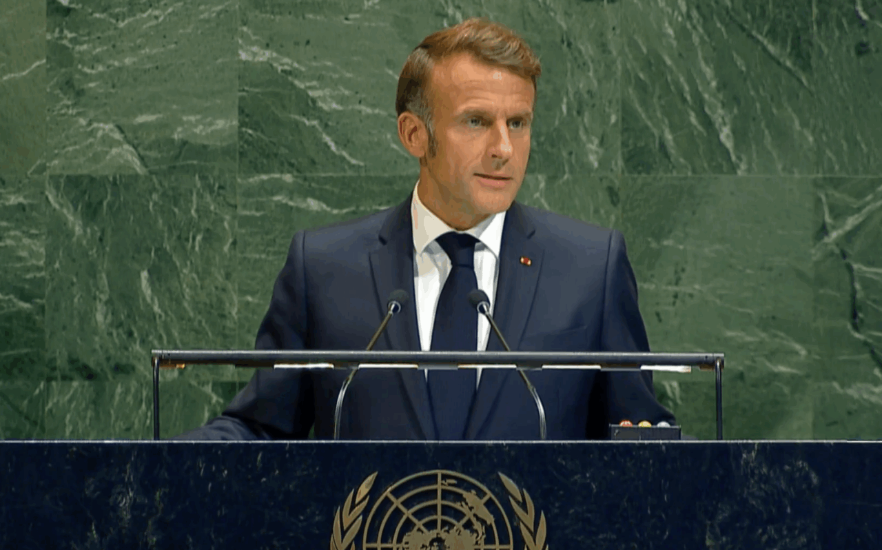 Macron all’Onu: È tempo di finire la guerra: Stato di Palestina unico modo per fermare Hamas”