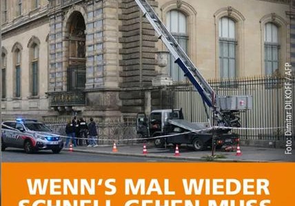 Il furto al Louvre diventa la pubblicità… del montacarichi usato dai ladri