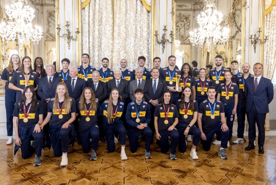 Mattarella e Meloni celebrano le Nazionali di volley campioni del mondo