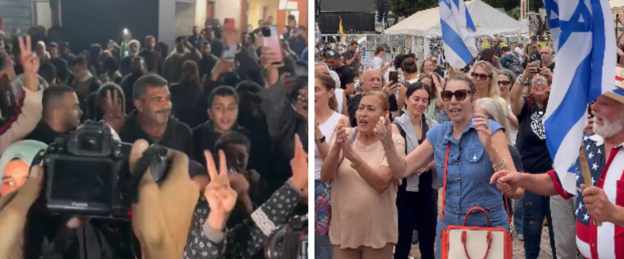 La festa a Gaza e a Tel Aviv dopo l’annuncio dell’accordo sulla Pace: pianti e commozione