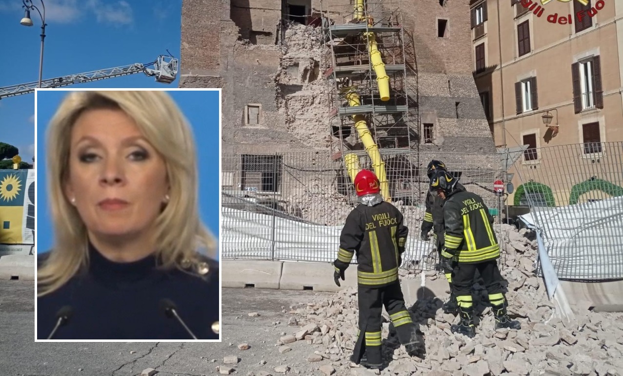 Crollo Torre a Roma, Mosca: “L’Italia crollerà tutta se continua a sprecare soldi per l’Ucraina”. Tajani: “Volgare e irrispettoso”