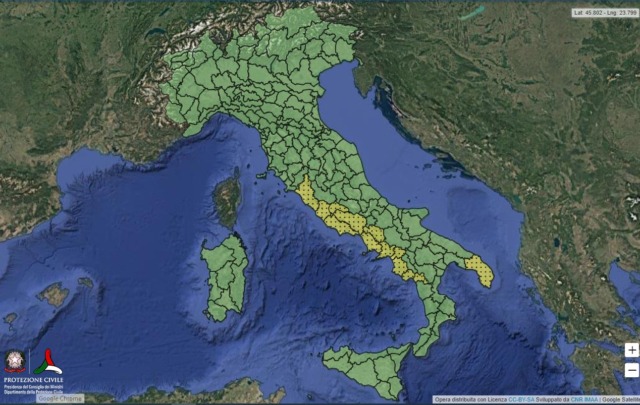 Maltempo, freddo e pioggia: allerta meteo su quattro regioni