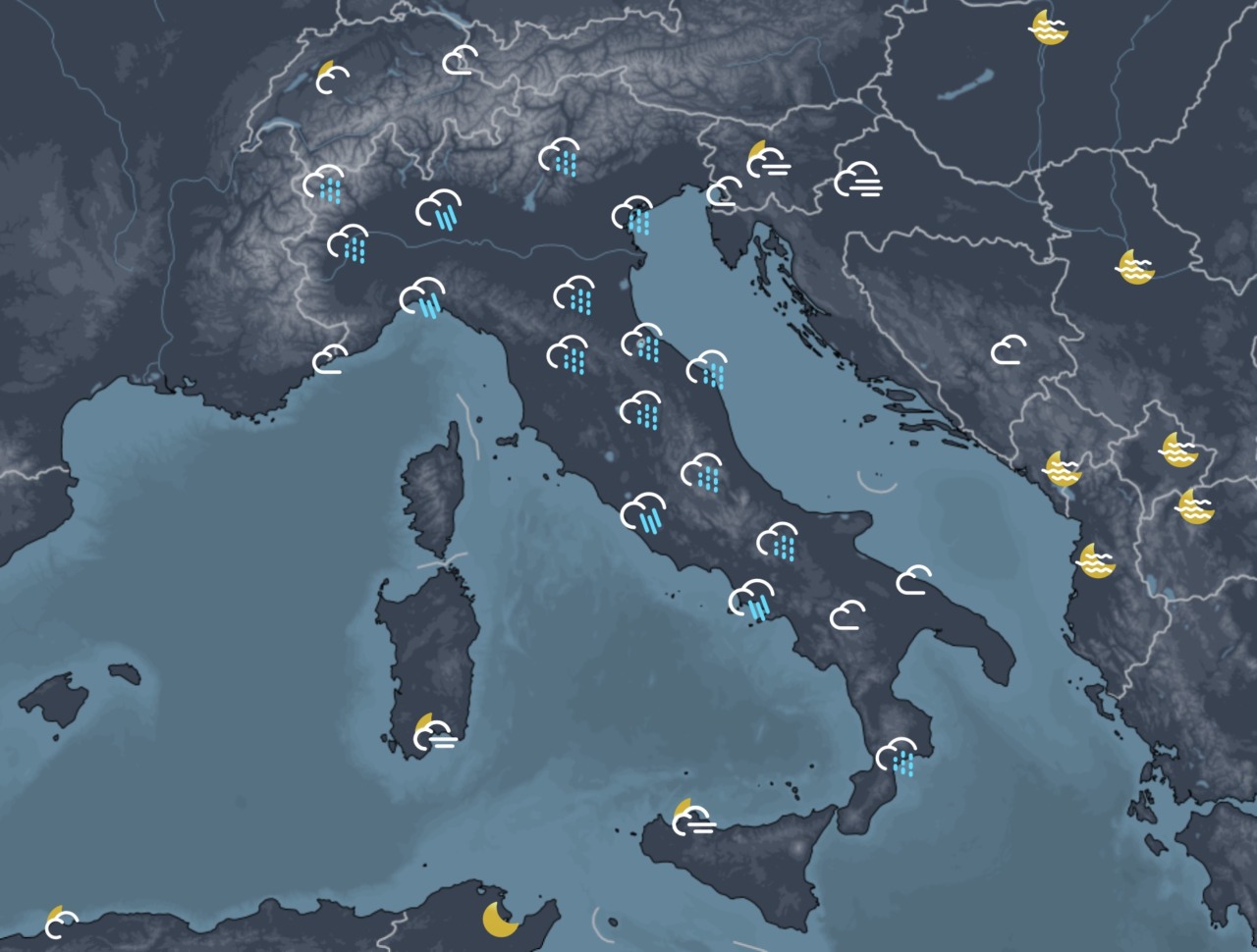 Maltempo in arrivo: Sardegna la prima regione colpita, poi piogge e neve su gran parte d’Italia