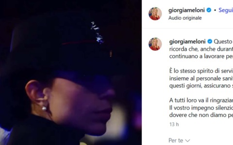Giorgia Meloni commenta un video dei Carabinieri e ringrazia le Forze dell’Ordine per le Feste