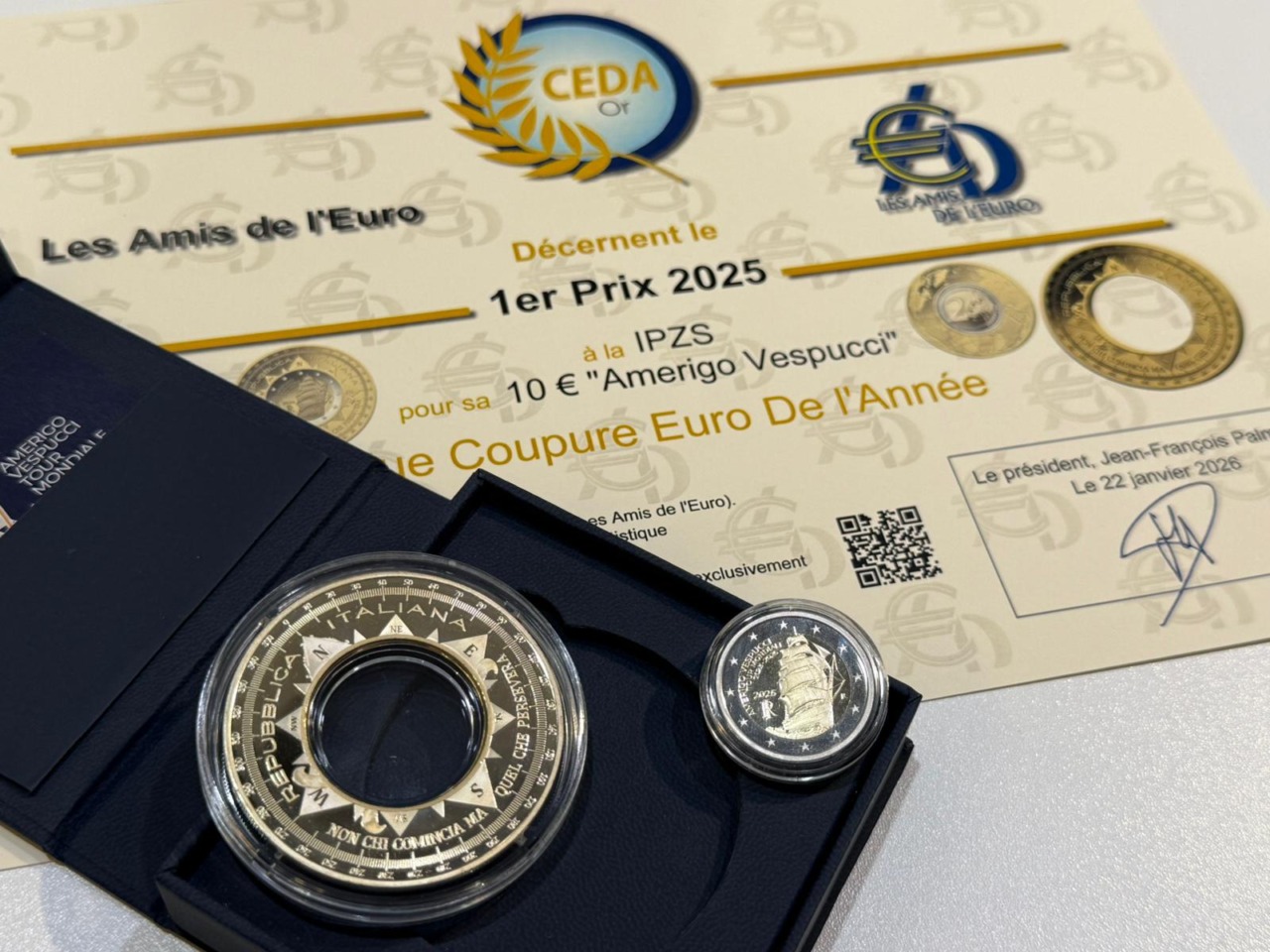 Numismatica, IPZS vince il premio europeo CEDA Michel Prieur per la moneta dell’anno 2025